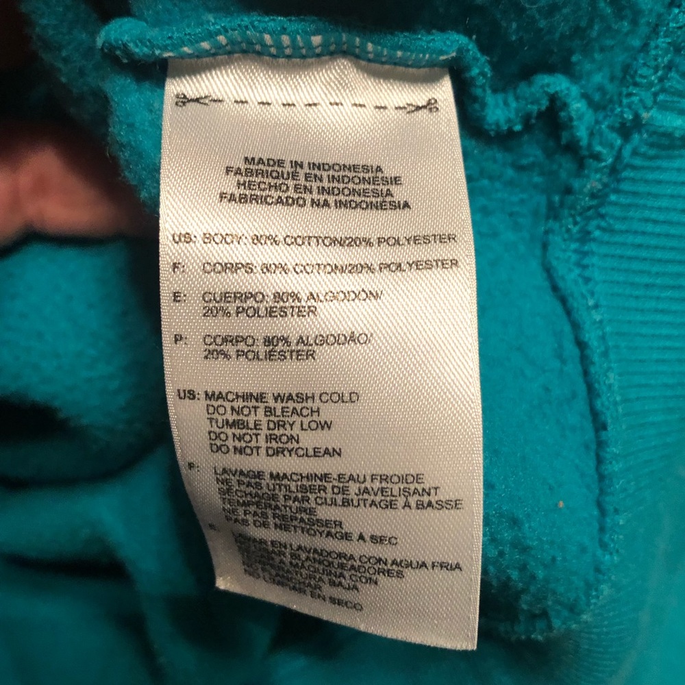 Men’s Adidas Hoodie Sweatshirt • Large • Turquoise - Picture 5 of 8